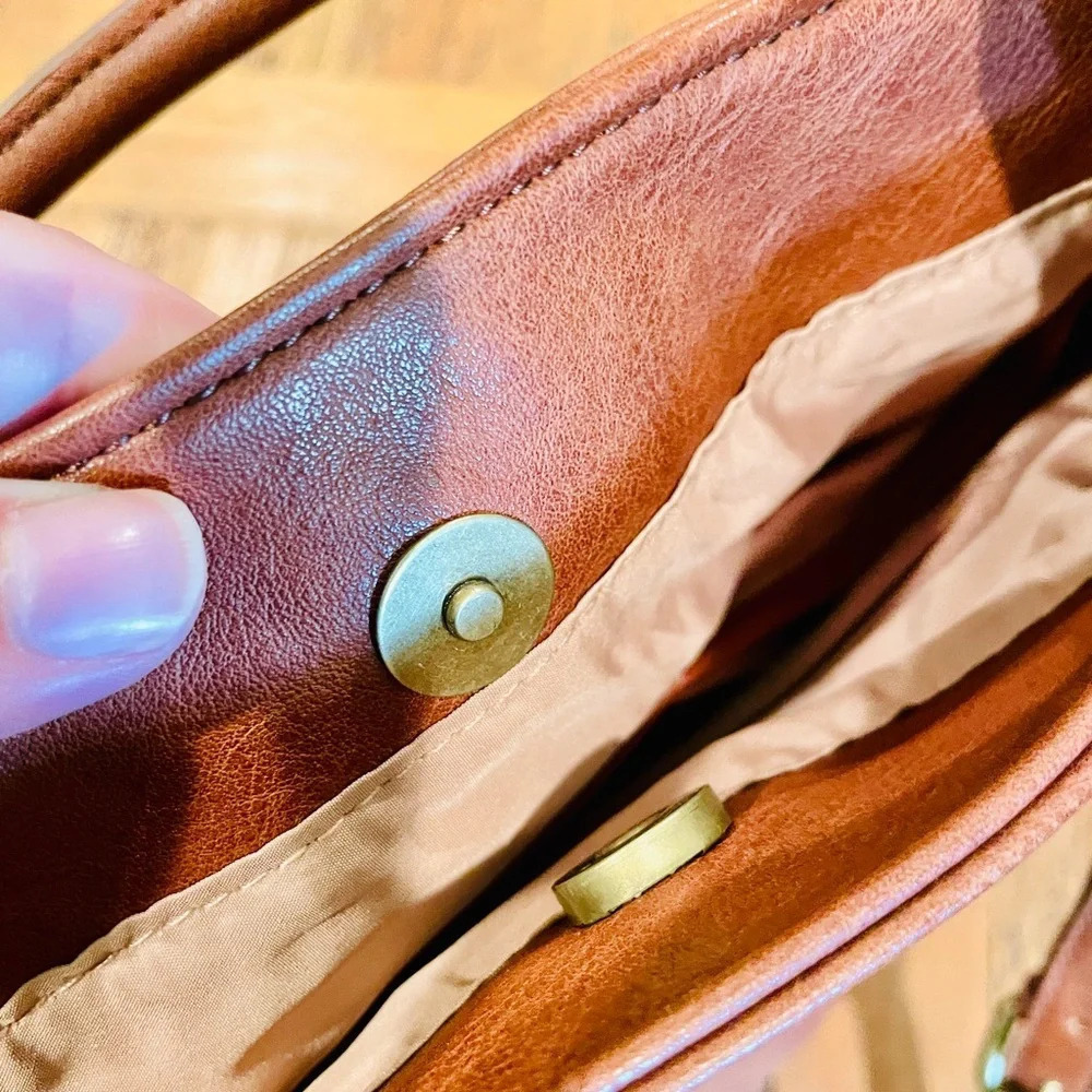 Sonoma women’s handbag purse faux leather double handle shoulder strap brown - Picture 11 of 11